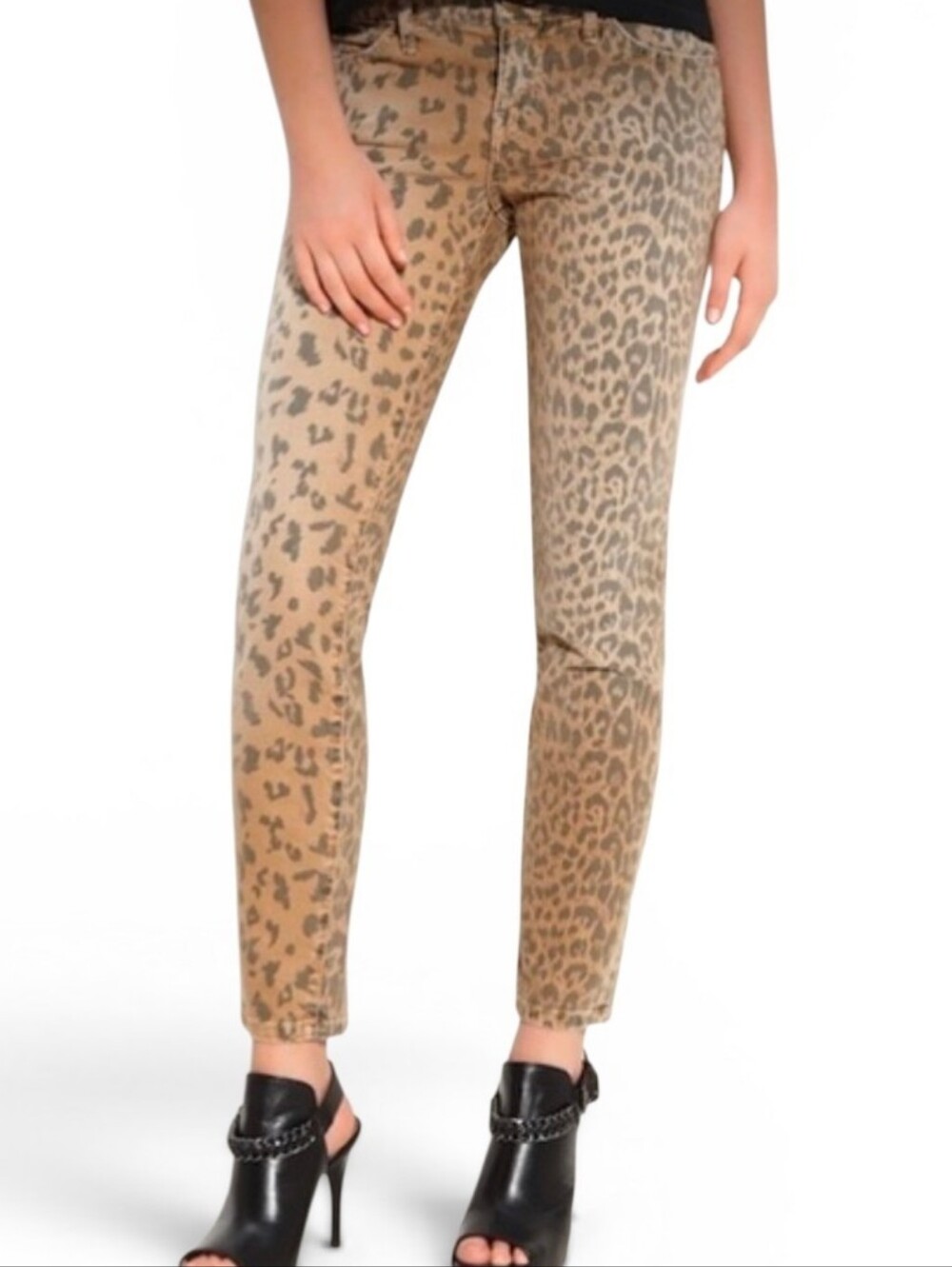 CURRENT/ELLIOT The Rolled Skinny in Camel Leopard - Size 27